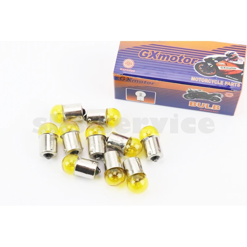 Лампа повороту (жовта з цоколем) 12V / 10W G18 к-кт 10шт