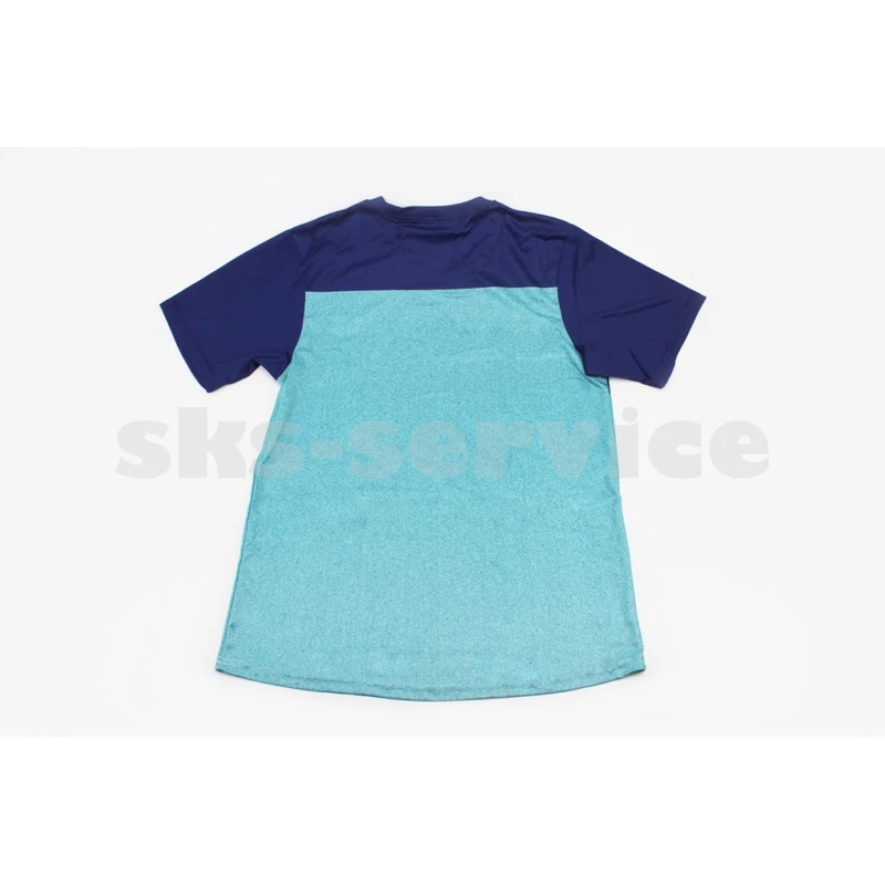 Фото 2 - Футболка (Джерси) мужская L-(Polyester 80% / Spandex 20%), короткие рукава, свободный крой, сине-бирюзовая, НЕ оригинал