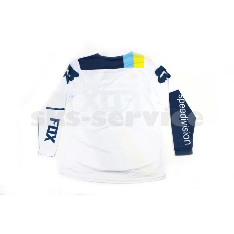 Фото 2 - Футболка (Джерсі) чоловіча M-(Polyester 80% / Spandex 20%), довгі рукави, вільний крій, біло-синя, НЕ оригінал
