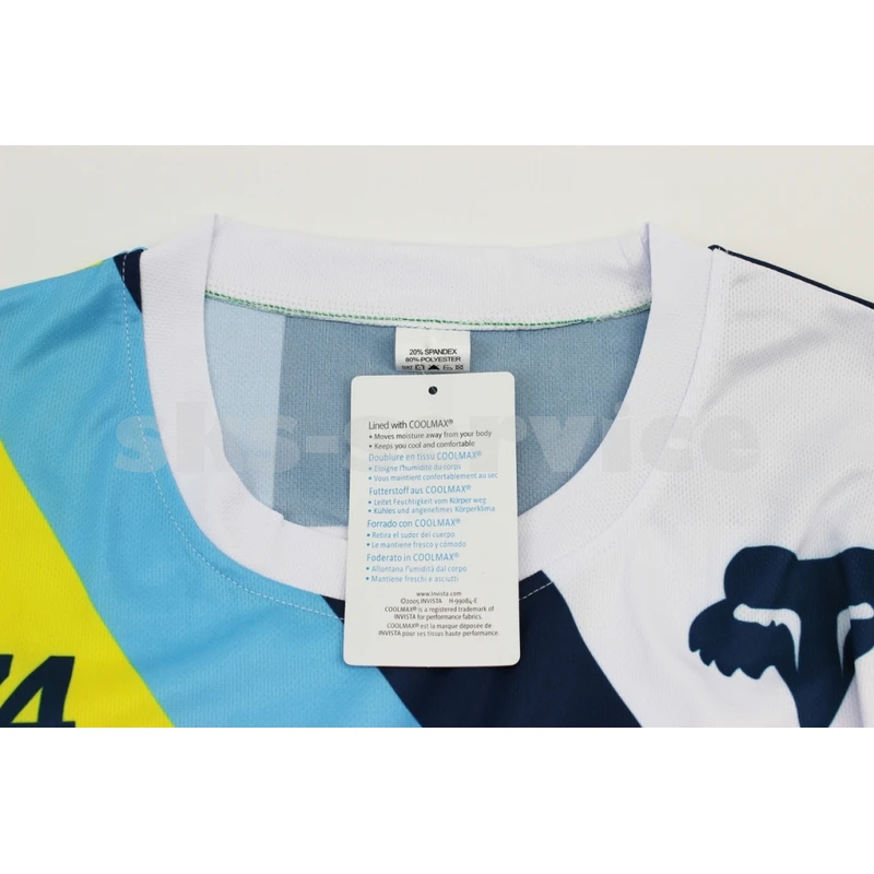 Фото 3 - Футболка (Джерсі) чоловіча M-(Polyester 80% / Spandex 20%), довгі рукави, вільний крій, біло-синя, НЕ оригінал