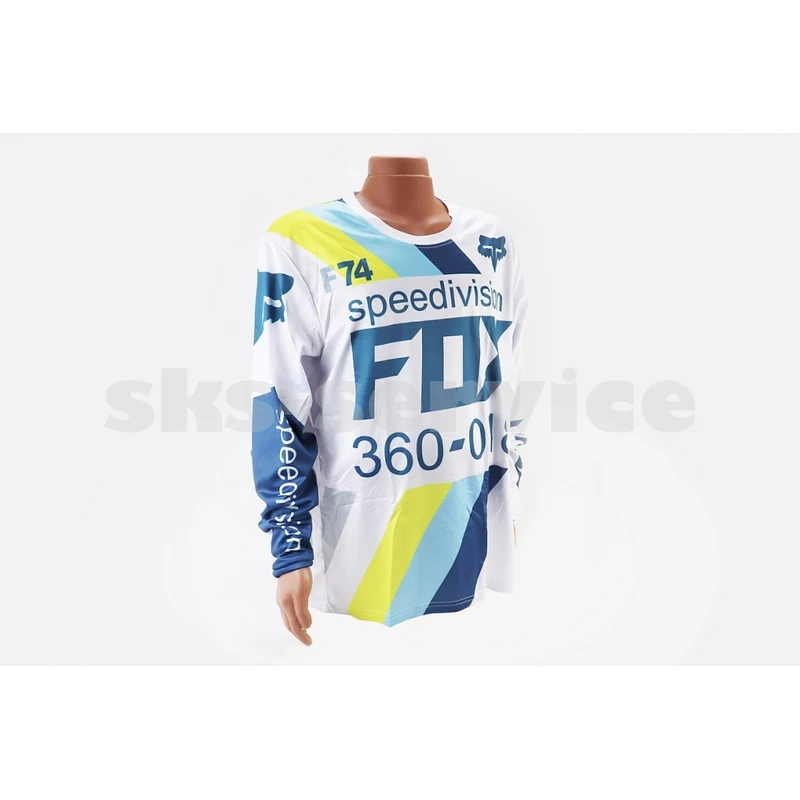 Футболка (Джерсі) чоловіча L-(Polyester 100%), довгі рукави, вільний крій, біло-синя, НЕ оригінал