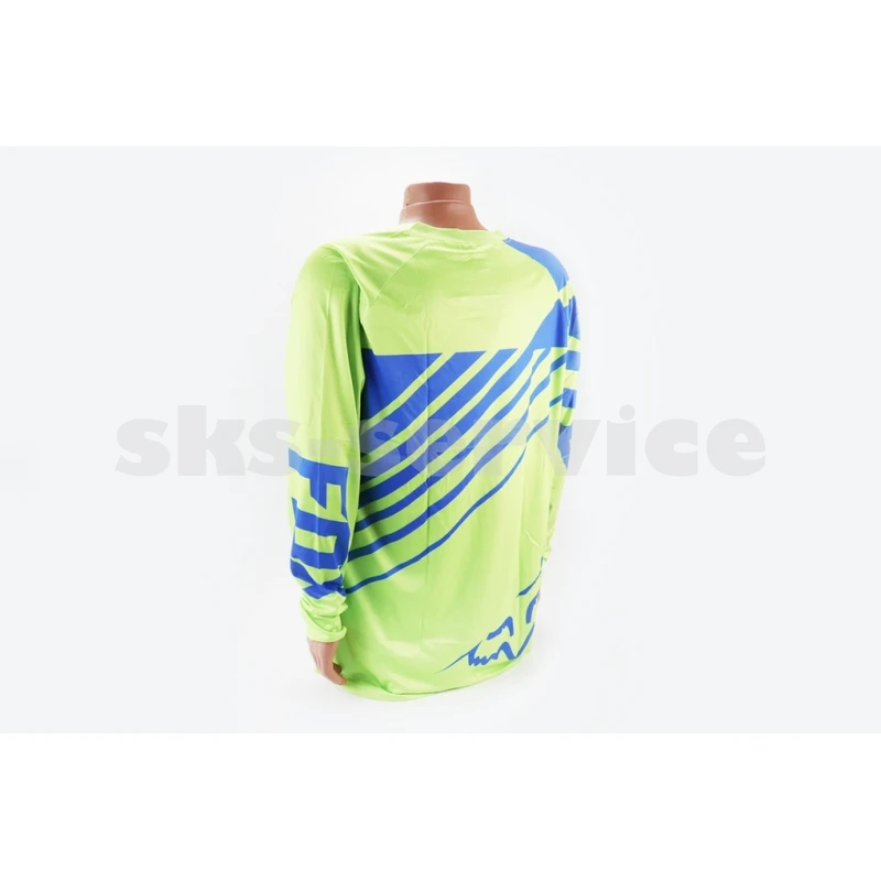 Фото 2 - Футболка (Джерси) мужская L-(Polyester 100%), длинные рукава, свободный крой, салатово-синяя, НЕ оригинал