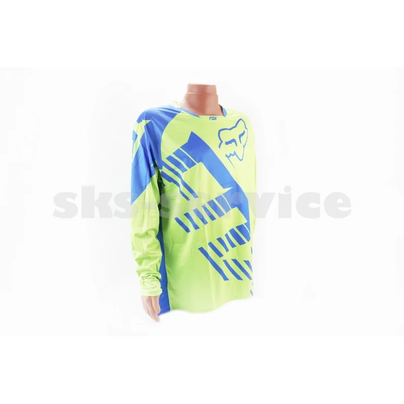 Футболка (Джерсі) чоловіча L-(Polyester 100%), довгі рукави, вільний крій, салатово-синя, НЕ оригінал