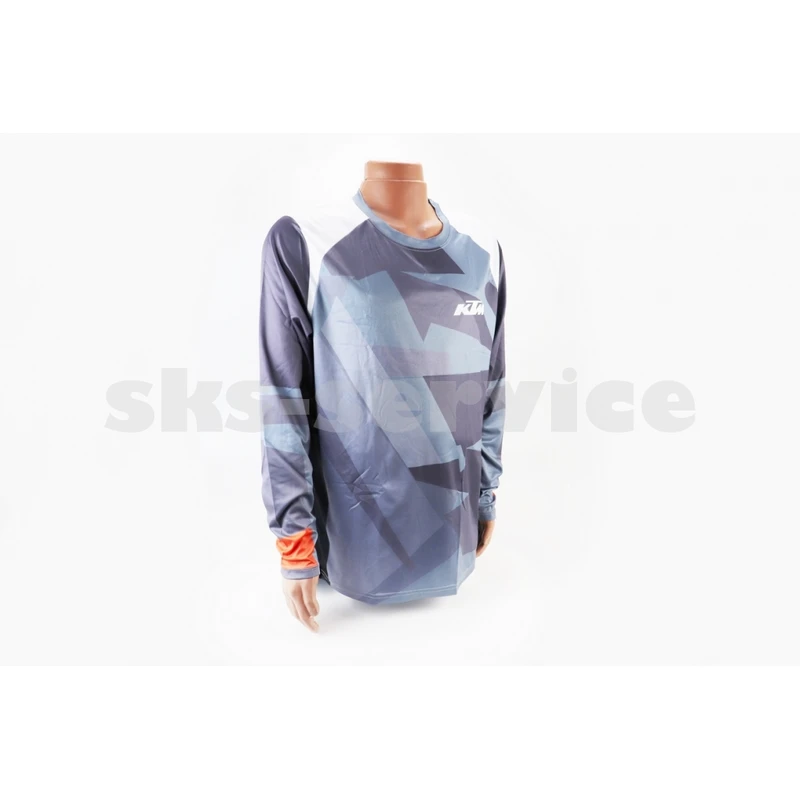 Футболка (Джерсі) чоловіча L-(Polyester 100%), довгі рукави, вільний крій, сіро-оранжево-біла, НЕ оригінал