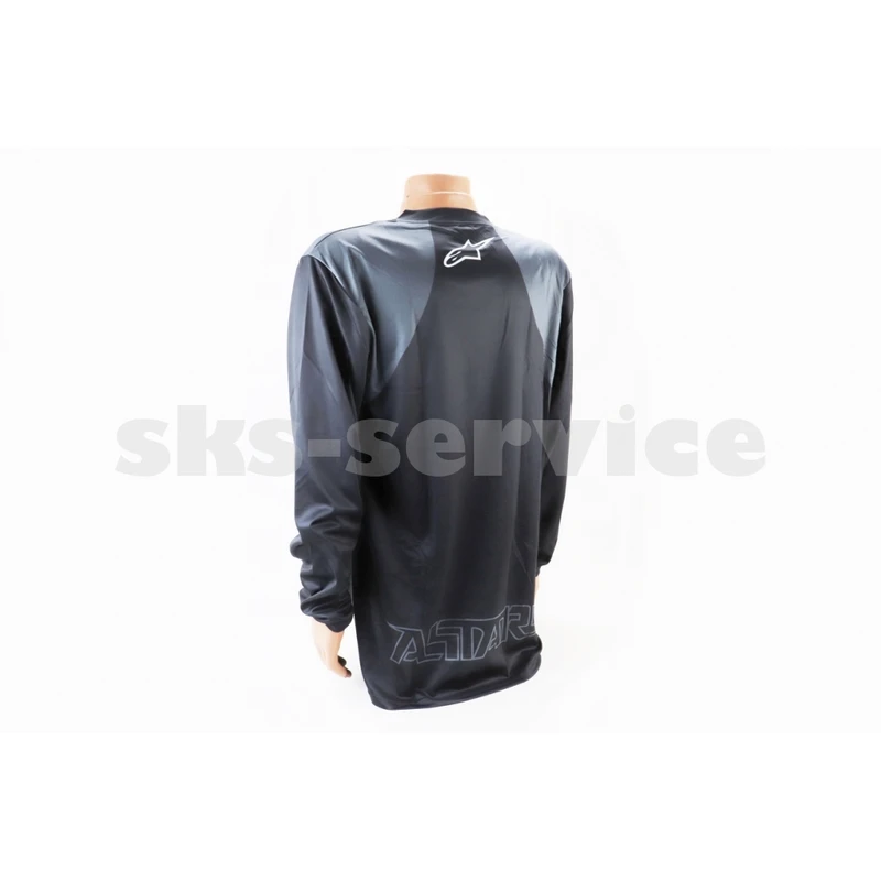 Фото 2 - Футболка (Джерси) мужская L-(Polyester 100%), длинные рукава, свободный крой, черно-серая, НЕ оригинал