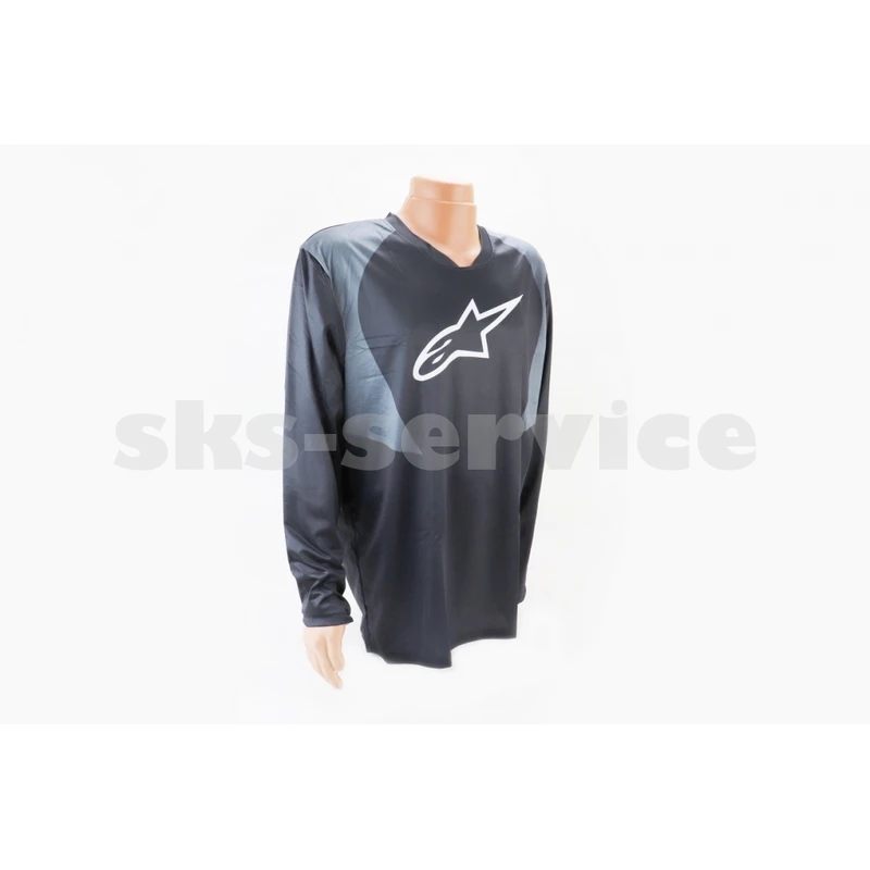 Футболка (Джерсі) чоловіча L-(Polyester 100%), довгі рукави, вільний крій, чорно-сіра, НЕ оригінал