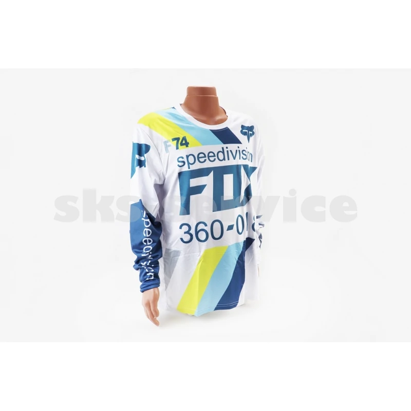 Футболка (Джерсі) чоловіча XL-(Polyester 100%), довгі рукави, вільний крій, біло-синя, НЕ оригінал
