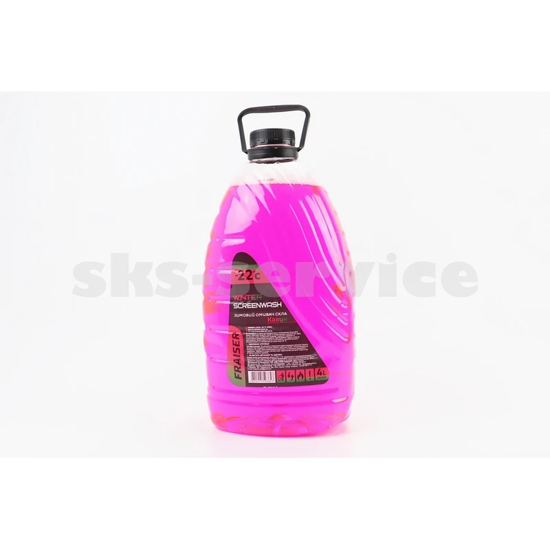 Рідина для очищення скла -22°С (в бачок омивача) Кавун РОЖОВИЙ, 4L