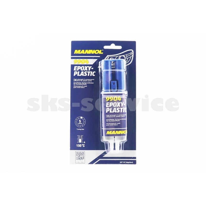 Клей двокомпонентний для пластикових деталей EPOXY-PLASTIC, 30g