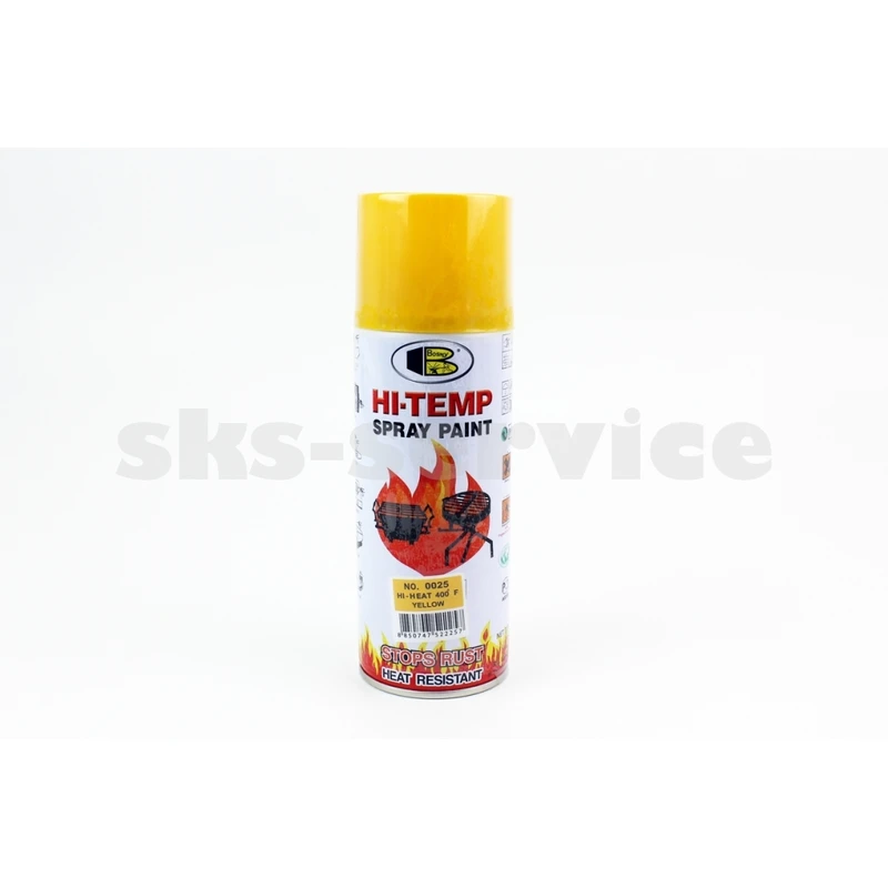 Фарба акрилова жаростійка 400°F, №0025 ЖОВТИЙ, Аерозоль 400ml