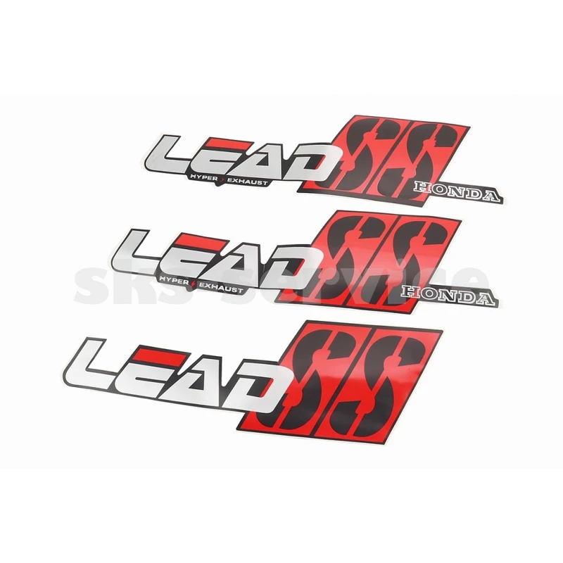 Наклейки набір 3шт HONDA LEAD SS (34х10см), червоний