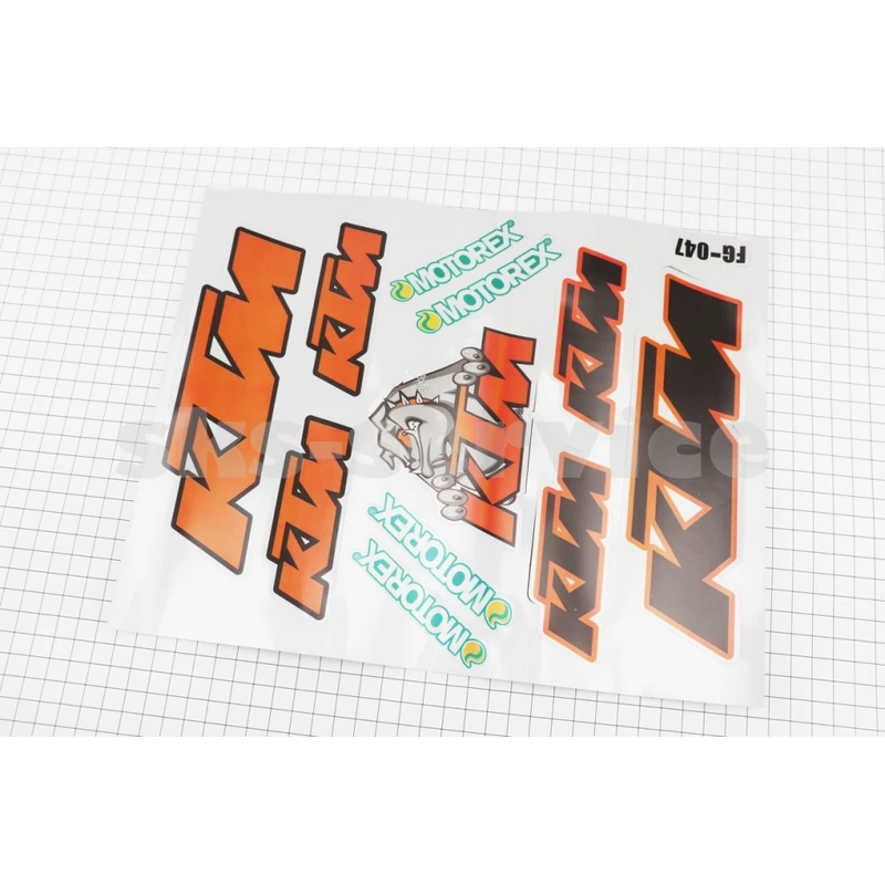 Наклейки на планшеті KTM набір 11шт 31 x 24мм