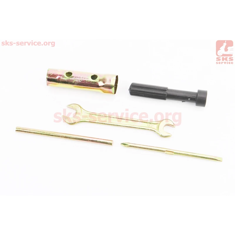 Ключ свічковий для 4Т - 16/18mm + 3 предмети (ріжковий ключ 8*10mm/шток/викрутка+-) ЗІП