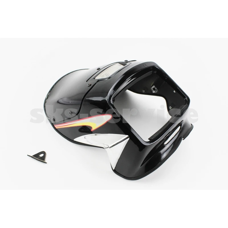 УЦІНКА CB125-250 (Viper 125J) пластик - обтічник фари квадратної + вітровик + габарит, ЧОРНИЙ (незначні подряпини, див. фото)
