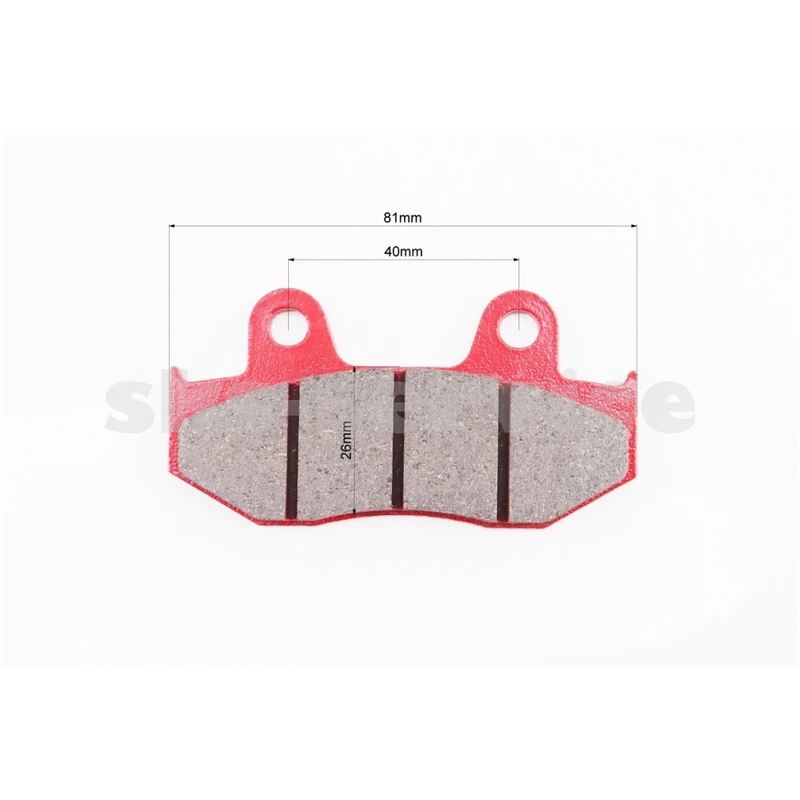 Фото 2 - Гальмівні колодки (дискові) Honda LEAD AF48 / MBX80 / CR 125 / MTX 125 / FTR 223 / XLR 250R / CR 500RE / MTX 125RWE / TRX 250R к-кт червоні