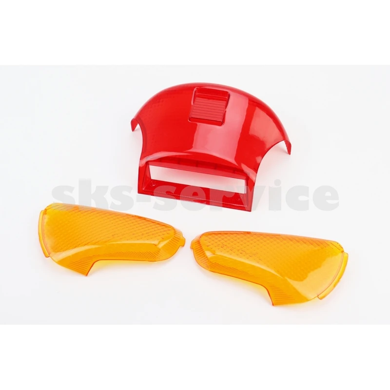 Suzuki LET'S-I/II/III скло- стопа, червоне + поворотів, жовті к-кт 3шт