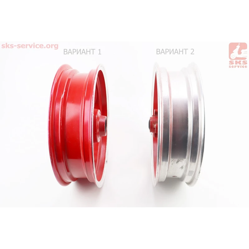 Фото 2 - УЦІНКА Диск передній литий MT3,50x13 d12mm (диск гальм. 3 болта) 3 промені червоний/сірий (VIPER - F1) (див. фото)