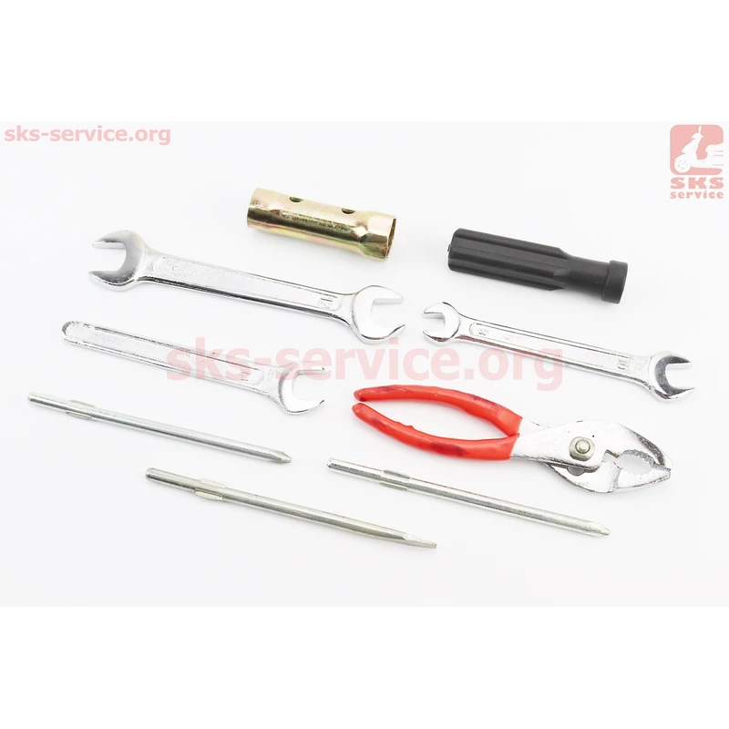 Ключ свічковий для 4Т - 16/18mm + 7 предметів (ріжковий ключ 8*10mm/ріжковий ключ 13 mm/ріжковий ключ 12*14mm/викрутка+-/плоскогубці) ЗІП