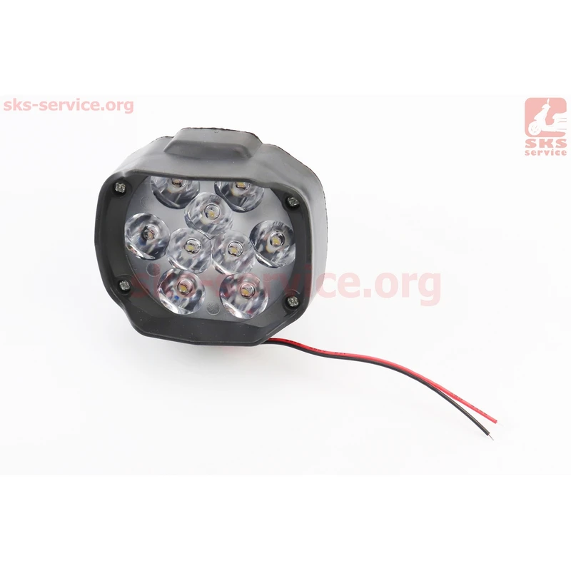 Фара додаткова світлодіодна вологозахисна - 9 LED, (77*64mm) з кріпленням
