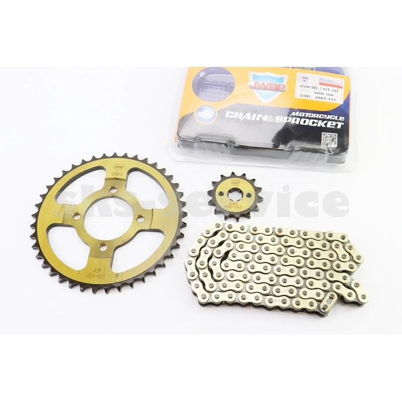 Зірки, ланцюг к-кт JH - 428-98L+41T+14T (у коробці) GOLD