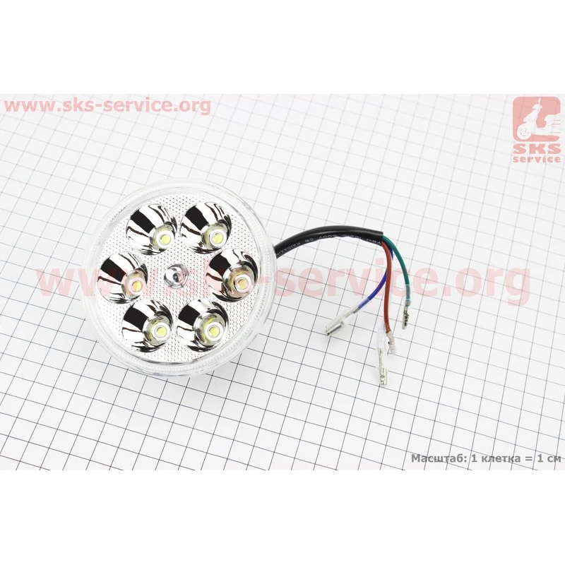УЦІНКА DELTA Фари круглої внутрішня частина 6-LED з обідком, 80мм (не горить кілька діодів)