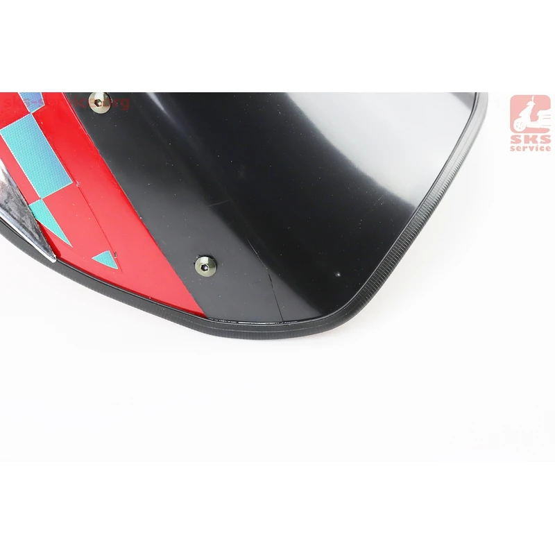Фото 2 - УЦІНКА CB125-250 (Viper 125J) пластик - обтічник фари квадратної + вітровик + габарит, ЧЕРВОНИЙ (тріщина на обтічнику, див. фото)