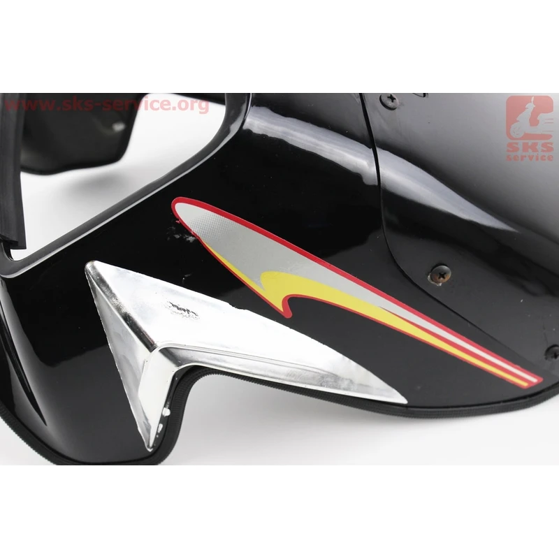Фото 2 - УЦІНКА CB125-250 (Viper 125J) пластик - обтічник фари квадратної + вітровик + габарит, ЧОРНИЙ (незначні подряпини, див. фото)