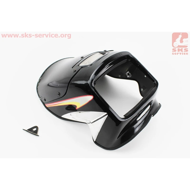 УЦІНКА CB125-250 (Viper 125J) пластик - обтічник фари квадратної + вітровик + габарит, ЧОРНИЙ (незначні подряпини, див. фото)