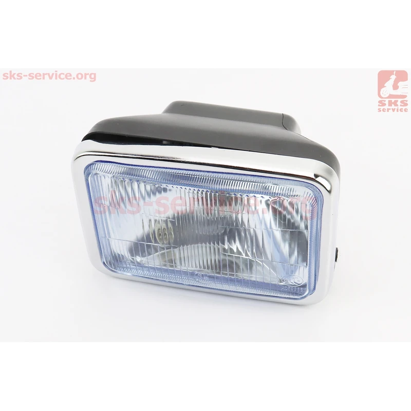 УЦІНКА CB125-250 (Viper 125J) Фара передня в зборі Китай (блакитне скло) 180x120мм, тип 2 (тріснутий корпус)