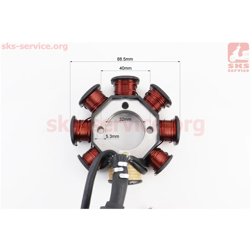 Фото 3 - Kinlon JL150-70C Статор магнето (генератора) (8 котушок 5 дротів), (d=88,5мм)