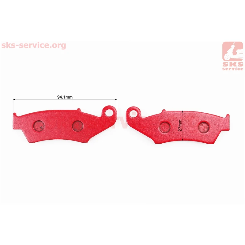Фото 2 - Гальмівні колодки (дискові) Honda CR 125/XLR 125 RW/CRM 250/XR 250/XL 600; SUZUKI-DR 125/RM 125-250 SBK2; KAWASAKI- KLX 250/ KX 250 к-кт червоні