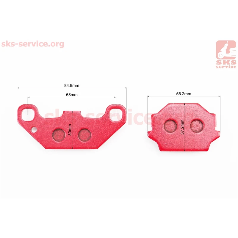 Фото 2 - Гальмівні колодки (дискові) KAWASAKI ATV-KXF 250/KSF 250/KEF 300; SUZUKI ATV-LT 230/250/500 к-кт червоні