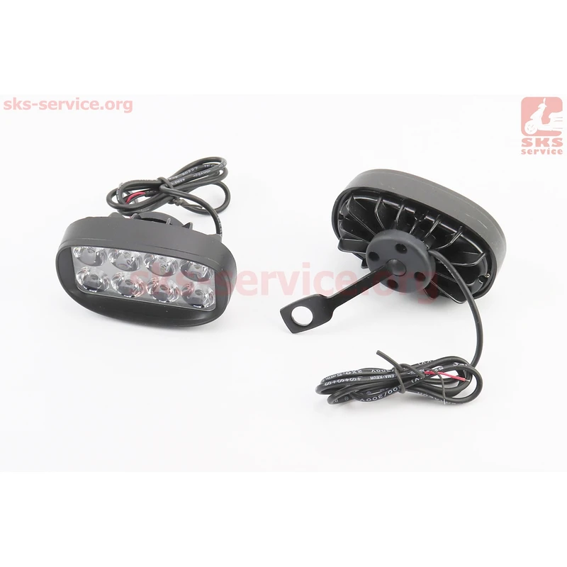 Фара додаткова світлодіодна вологозахисна (85*50mm) - 8 LED з кріпленням під дзеркало, к-кт 2шт