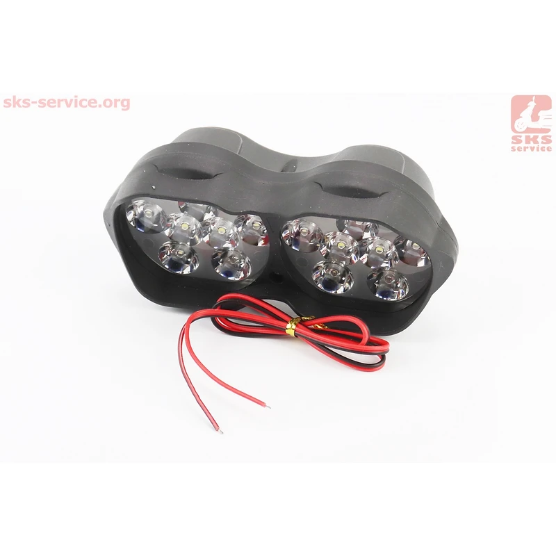 УЦІНКА Фара подвійна додаткова світлодіодна вологозахисна - 18 LED, (146*62mm) з кріпленням, тип 1 (низька інтенсивність світла)