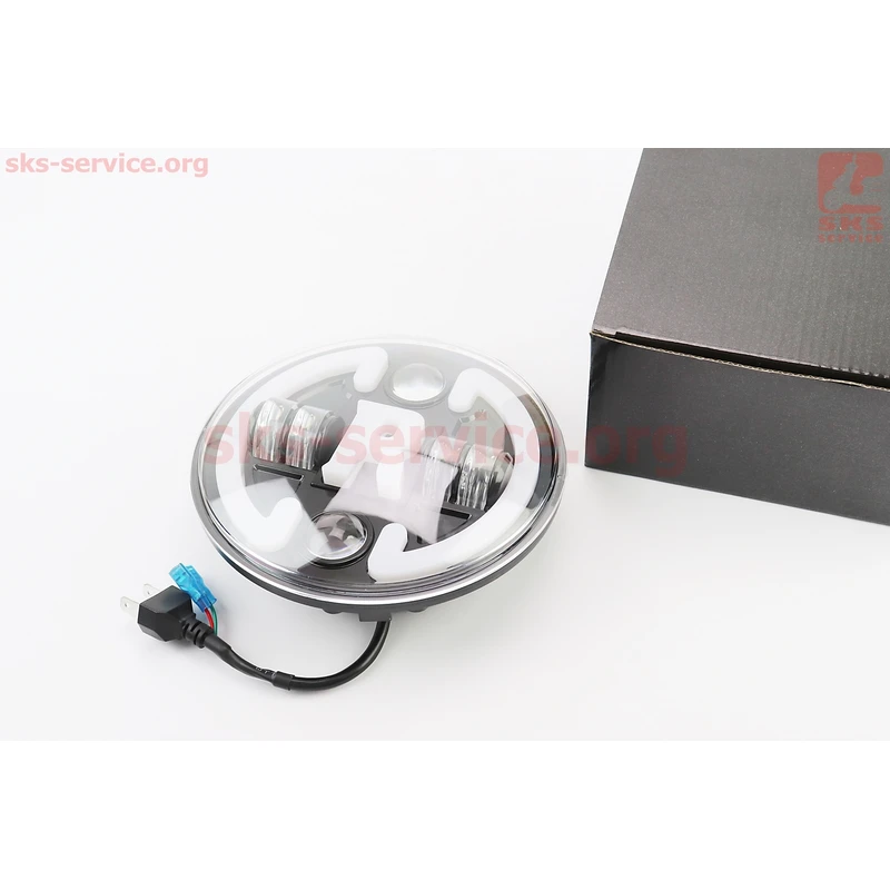 Фара кругла передня частина з обідком R універсальна 6-LED, d-180mm, МОТО TUNING