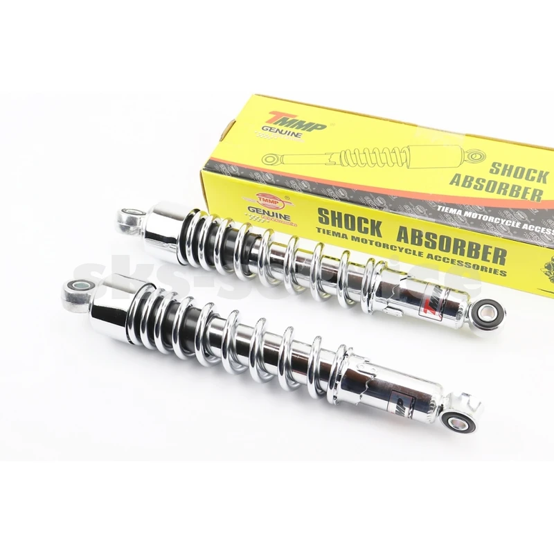 Амортизатор задній 330mm * d52mm (втулка 12mm / втулка 10mm) регулир., хром к-кт 2шт