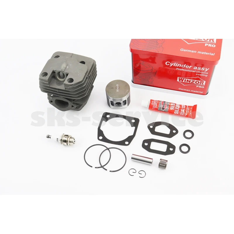 Циліндр к-кт (цпг) 4500 45сс-43mm (палець 11mm) чорний+свічка+герметик, металева коробка, PRO SERIA