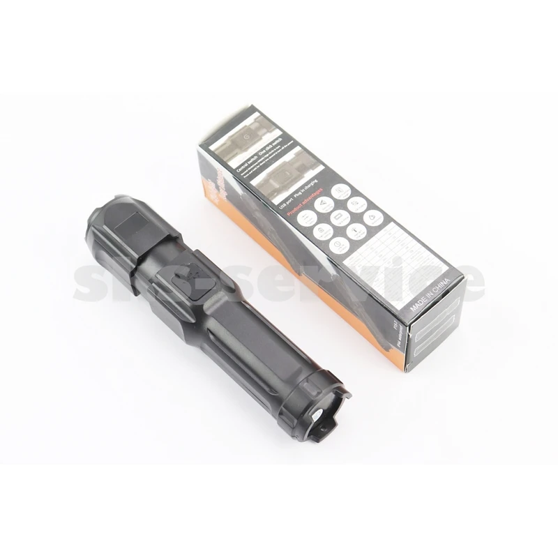 Фото 2 - Ліхтар 1 діод 240 lumen ручний, Li-ion 3.7V 5200mAh зарядка від USB, вологозахисний, чорний F15-T
