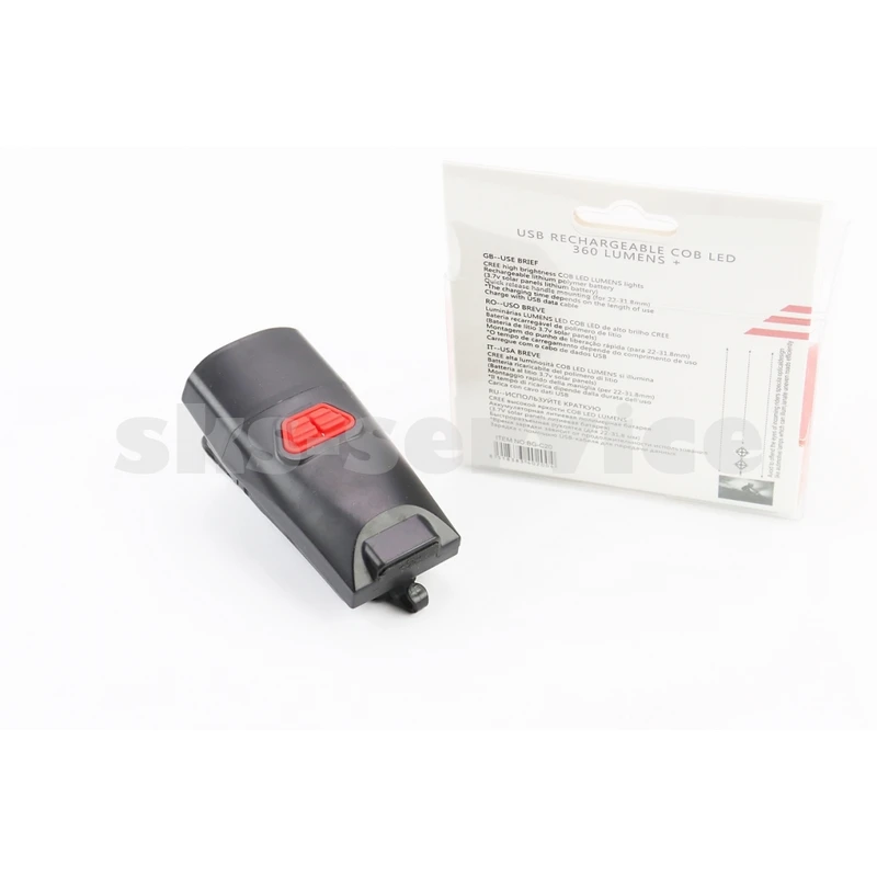Фото 2 - Ліхтар передній 1+7 діодів 360 lumen, Li-ion 3.7V 500mAh зарядка від USB, вологозахисний, чорний BG-C20