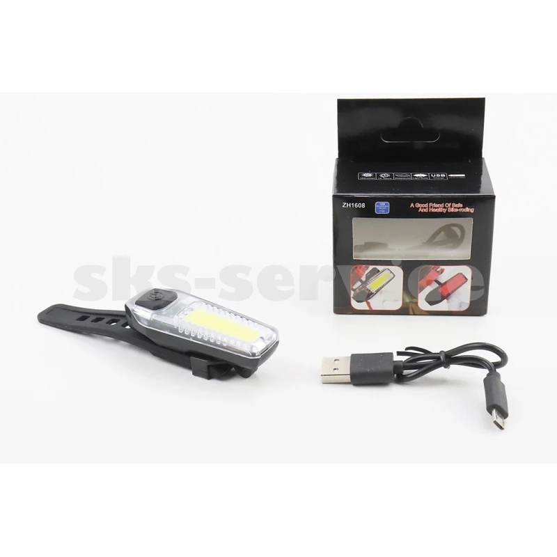 Фото 1 - Ліхтар передній 12 діодів 120 lumen, Li-ion 3.7V 300mAh зарядка від USB, вологозахисний, ZH1608