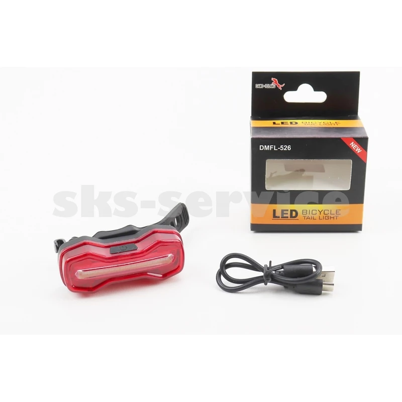 Фото 1 - Ліхтар задній 16 діодів 100 lumen, Li-ion 3.7V 500mAh зарядка від USB, вологозахисний, DMFL-526