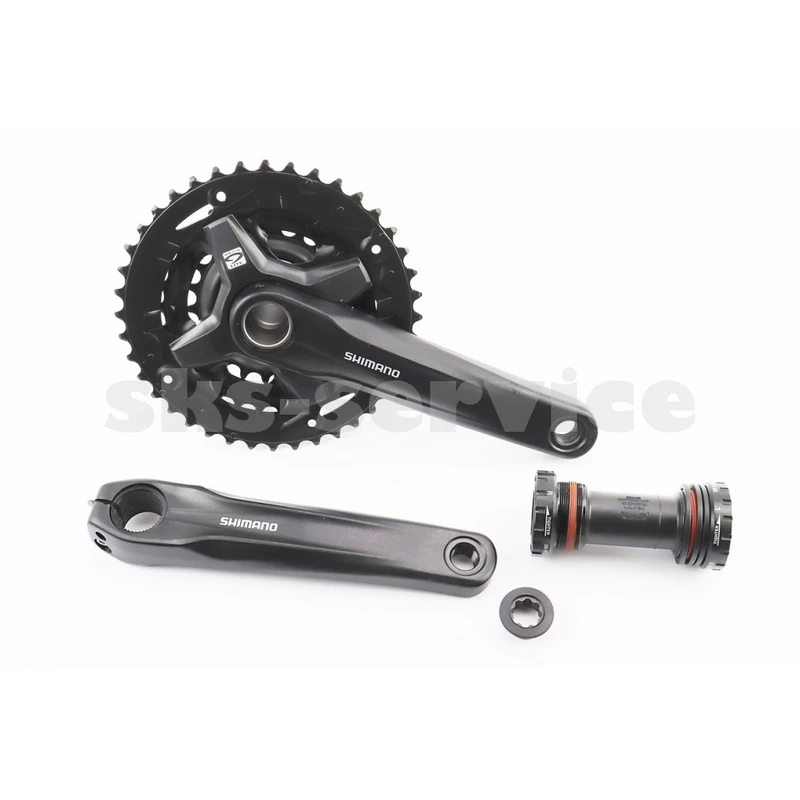 Шатуни Hollowtech II 170мм, 40.30.22T MTB+каретка BB-MT500, інтегрована вісь 24мм, алюмінієві, чорні ACERA FC-MT210