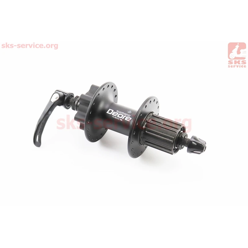 Фото 2 - Втулка задня MTB алюмінієва 14Gx36H під касету 8-10зв, Disk-brake, кріпл. ексцентрик, чорна DEORE FH-M525A