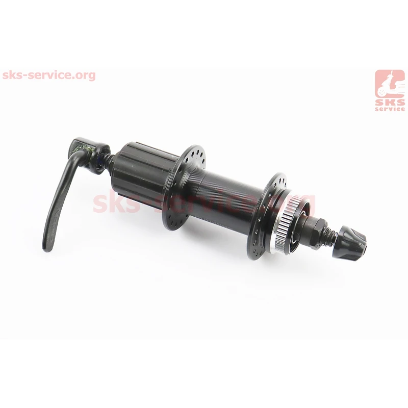 Фото 2 - Втулка задня MTB алюмінієва 14Gx36H під касету 8-10зв, Disk-brake Center Lock, кріпл. ексцентрик, чорна FH-TX505