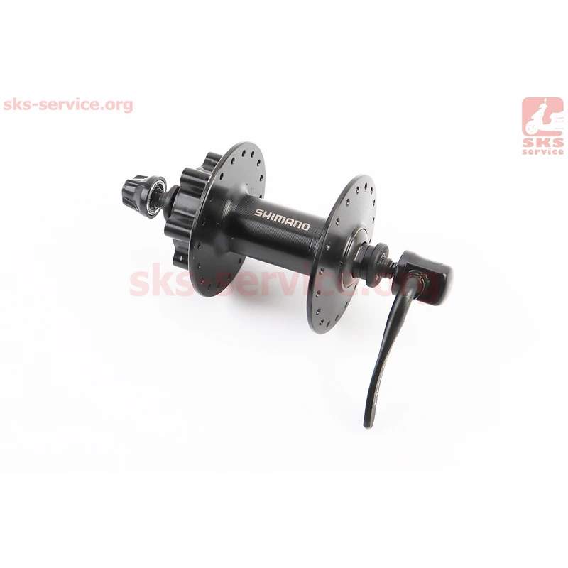 Втулка передня MTB алюмінієва 14Gx36H, Disk-brake, кріпл. ексцентрик, чорна Tourney HB-TX506