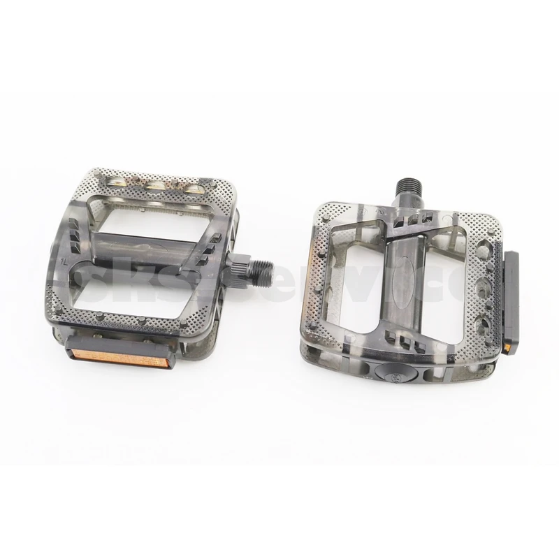 Педалі MTB широкі 9/16 (102x97x26mm) полікарбонатні, чорно-прозорі NW-366PC