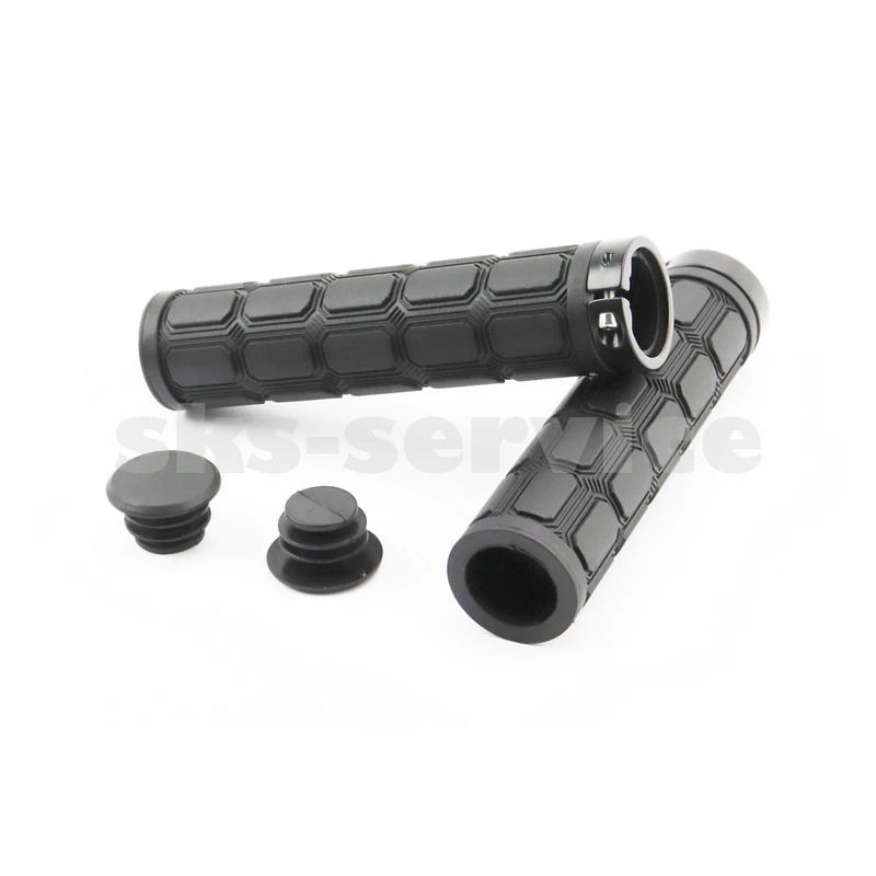Ручки керма 130мм з затискачем Lock-On, чорні TPE-077