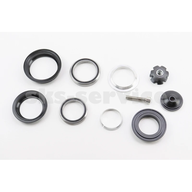 Фото 2 - Кермова колонка 1-1/8x1,5 (44/28,6x50,6/33) безрізьбової вилки, напівінтегровані, пром-підшипники, чорні KL-B331