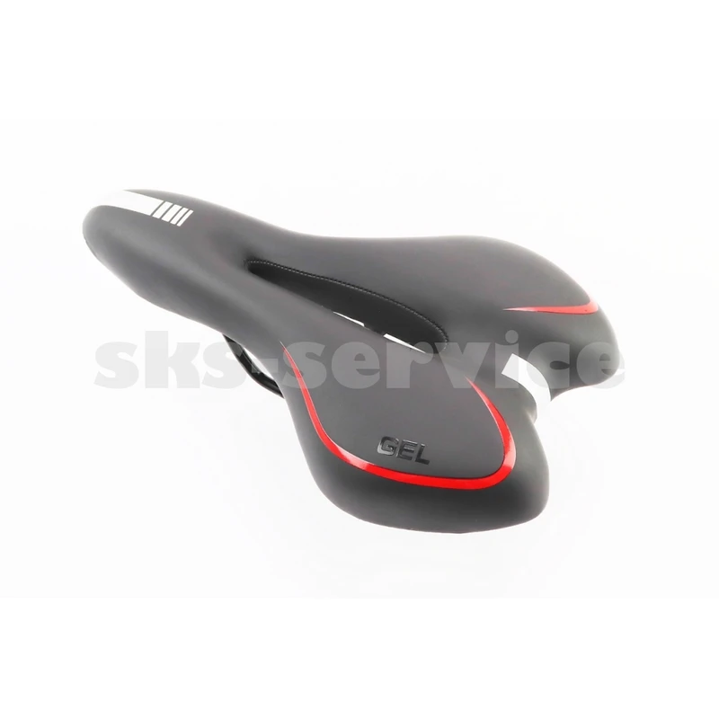 Сидіння MTB 270x155мм, чорно-сіро-червоне GEL AZ-030