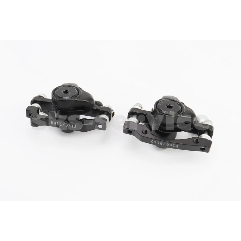 Фото 2 - Гальмо Disk-brake переднє (F160/R140мм)+заднє (F180/R160мм), диски 160мм, кріпл. 6 болтів, чорні DX-2018, тип 1